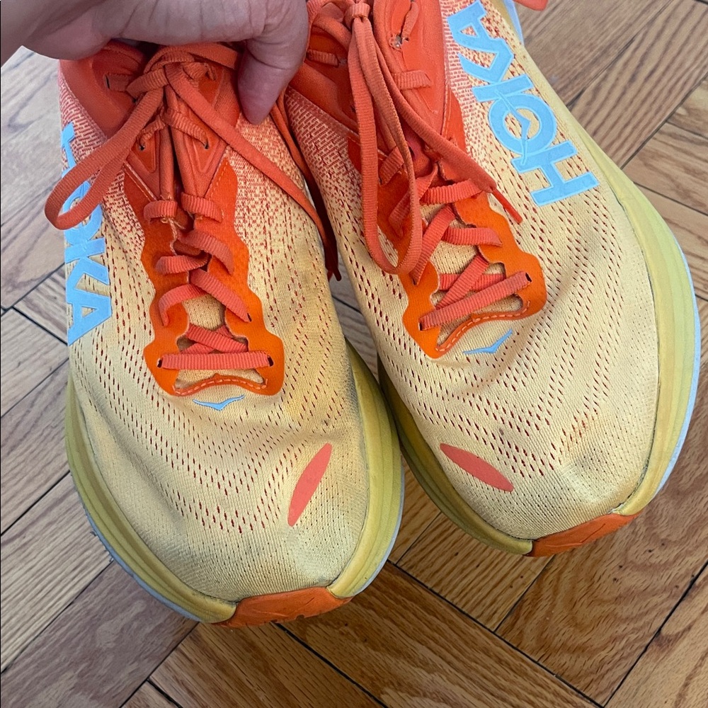 Hoka Men’s Bondi 8 Orange and Yellow Sneakers - Picture 3 of 12